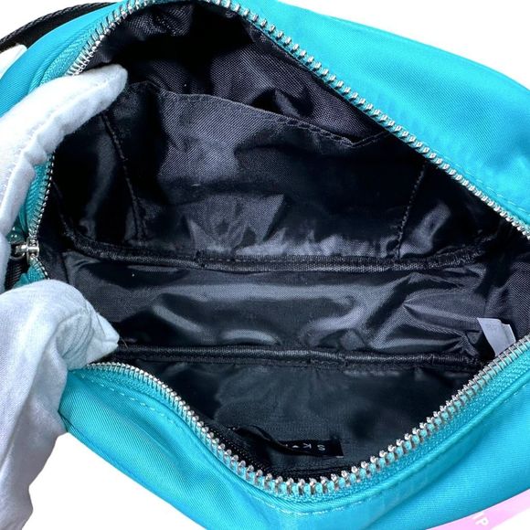 SkinnyDip London Millie Hearts Nylon Turquoise Camera Bag - 8" x 5" x 3” - Picture 5 of 6